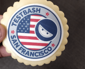 Cookie with the Test Bash logo